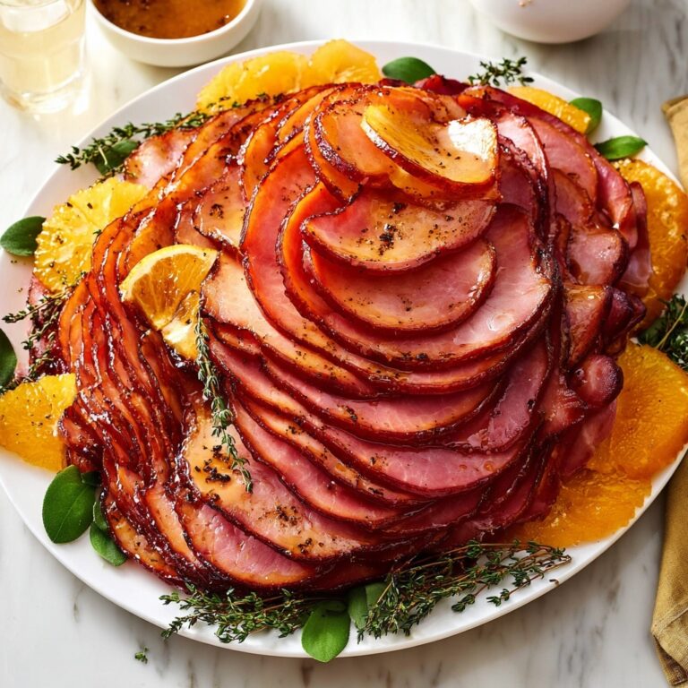 Glazed Ham with Orange Honey Brown Sugar Glaze Recipe