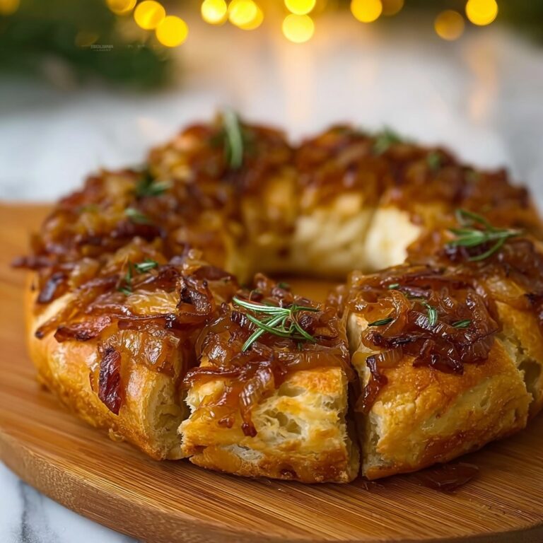 Caramelized Onion & Gruyère Stuffed Bread Wreath Recipe