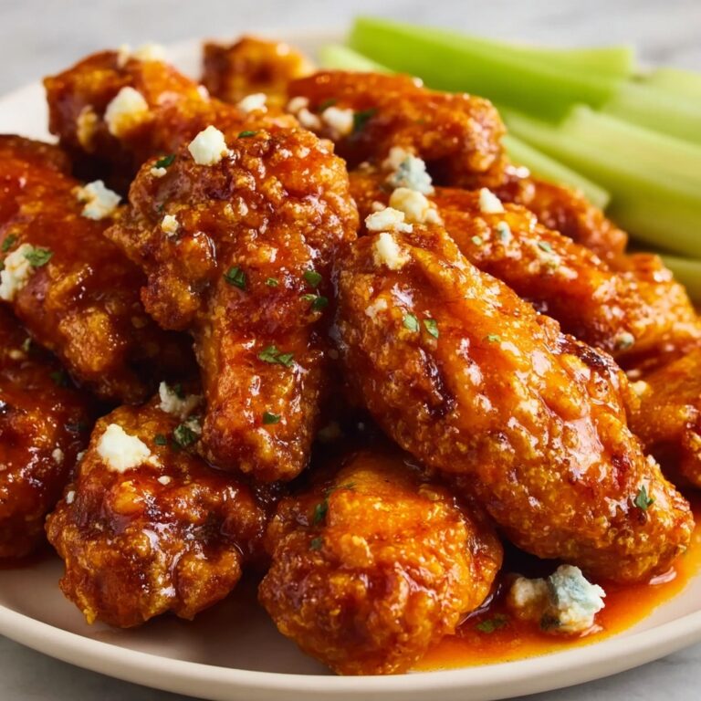 Buffalo Chicken Wings with Spicy Hot Sauce and Blue Cheese Dipping Recipe
