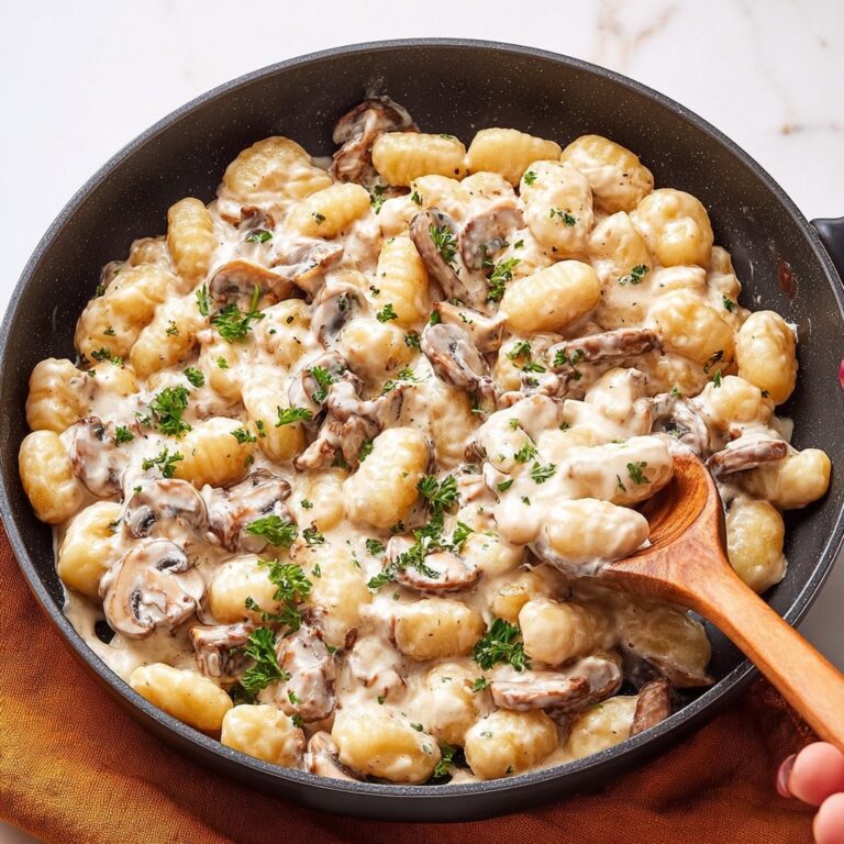 Gnocchi Alfredo with Mushrooms and Parmesan Recipe