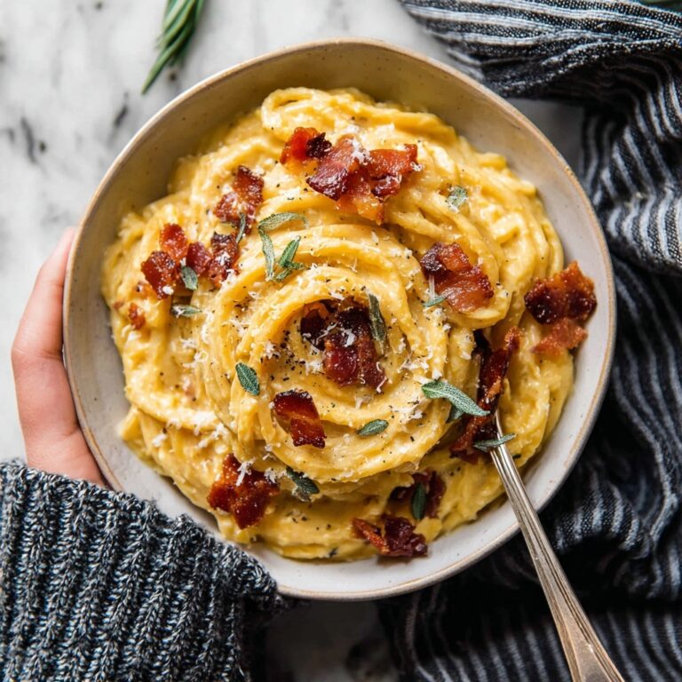 Creamy Roasted Garlic Butternut Squash Pasta Recipe
