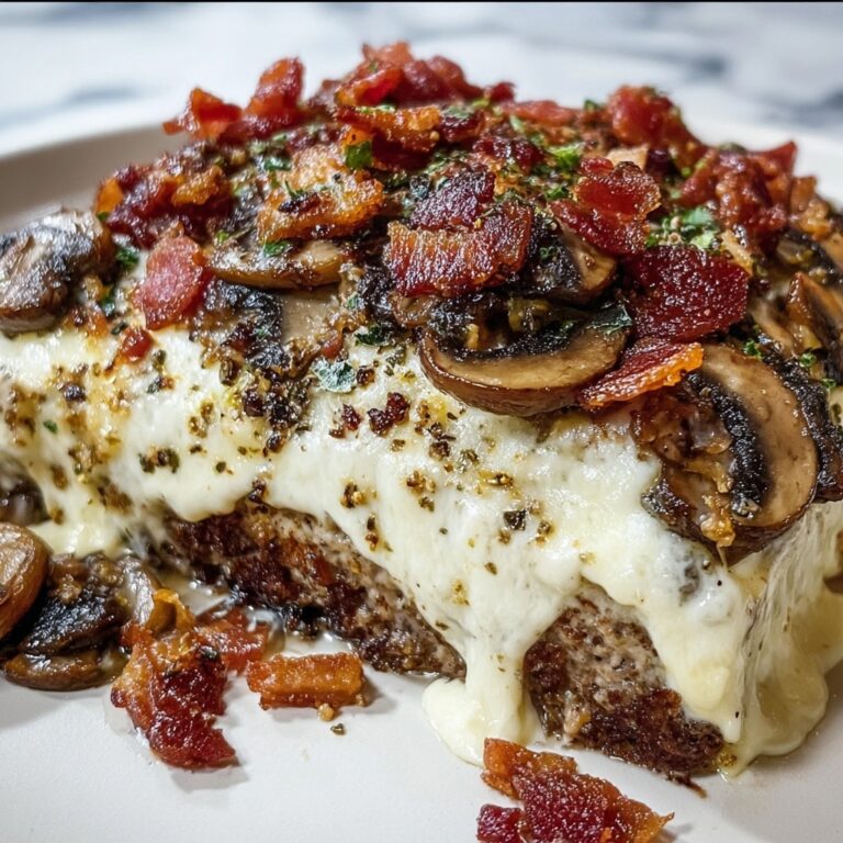 Mushroom Bacon Swiss Meatloaf Recipe