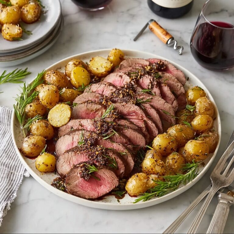 Garlic Rosemary Beef Tenderloin with Horseradish Cream Sauce Recipe