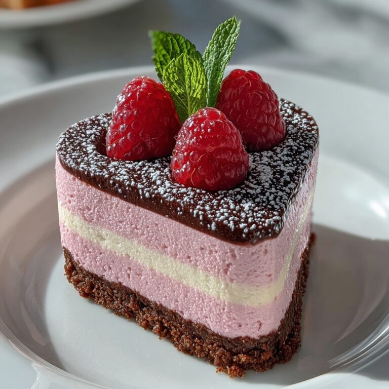 Heart Shaped Raspberry Mousse and Brownies Recipe