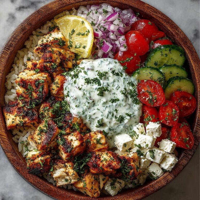Greek Chicken Souvlaki Bowls with Herbed Feta Sauce – Ultimate 30-Minute Mediterranean Dinner Recipe