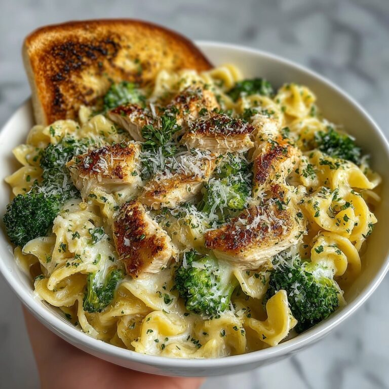 High Protein Chicken Alfredo & Broccoli Pasta Recipe