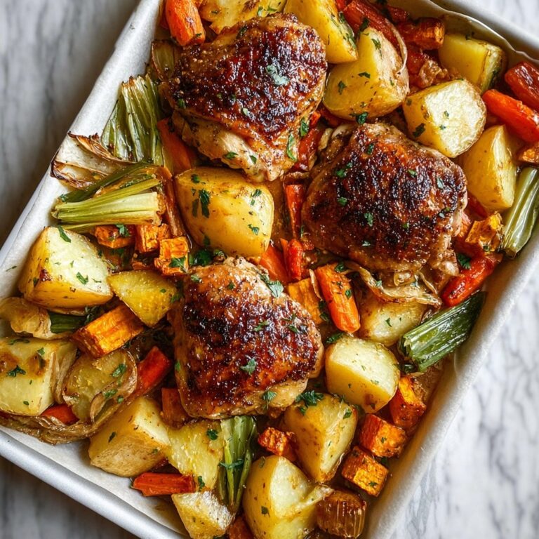 Crispy Roasted Chicken Thighs With Veggies Recipe