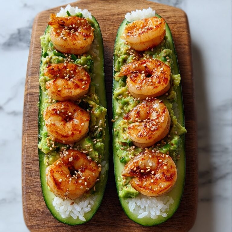 Shrimp Avocado Cucumber Boats Recipe