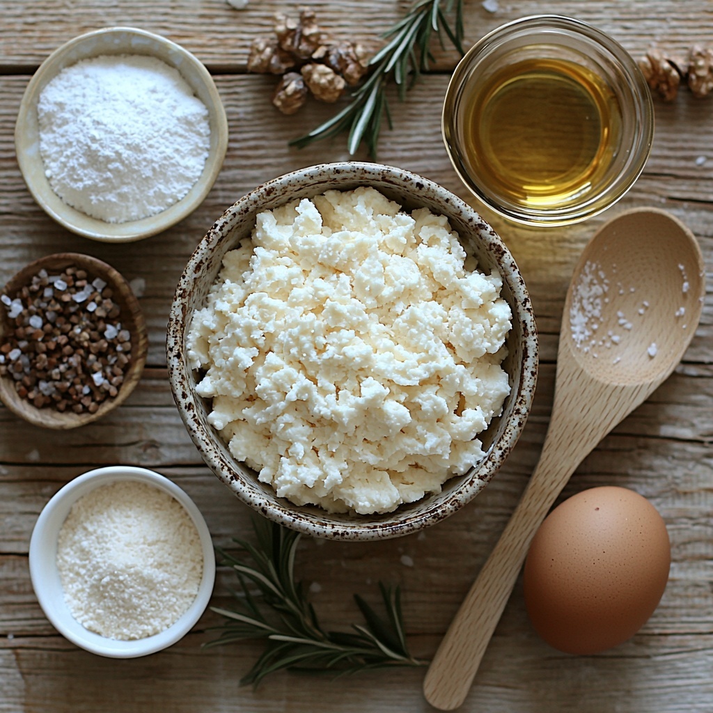 Sourdough discard, all-purpose flour in a small glass bowl showing fine white powder texture, granulated sugar in a clear measuring spoon sparkling under soft light, a wooden spoon resting with light beige baking powder, small white ceramic dish with fine salt crystals, smooth creamy sourdough discard in a rustic bowl, a vintage white ceramic cup filled with cold milk, a large brown egg with subtle speckles, a small glass bowl with golden vegetable oil shimmering, all ingredients neatly spaced and arranged on a clean light wooden surface, natural daylight illuminating the scene from the side creating soft shadows, minimalistic styling with a touch of rustic charm, slight flour dusting on the surface for texture contrast, overhead shot, top down view, flat lay photography, professional food styling --ar 1:1 --q 2 --s 750 --v 6.1