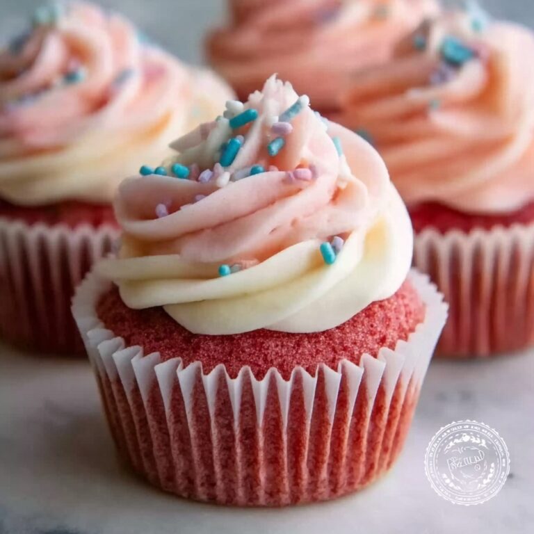 Pink Velvet Cupcakes with Vanilla Buttercream Recipe