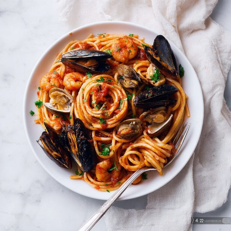 Simple Mixed Seafood Tomato Marinara Pasta Recipe