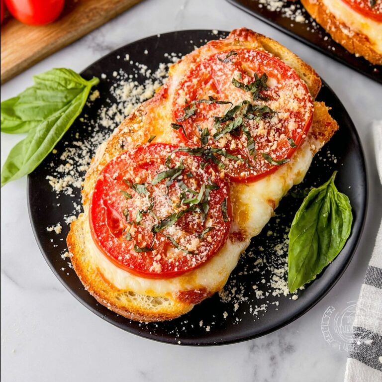 Garlic Tomato Mozzarella Pizza Toast Recipe