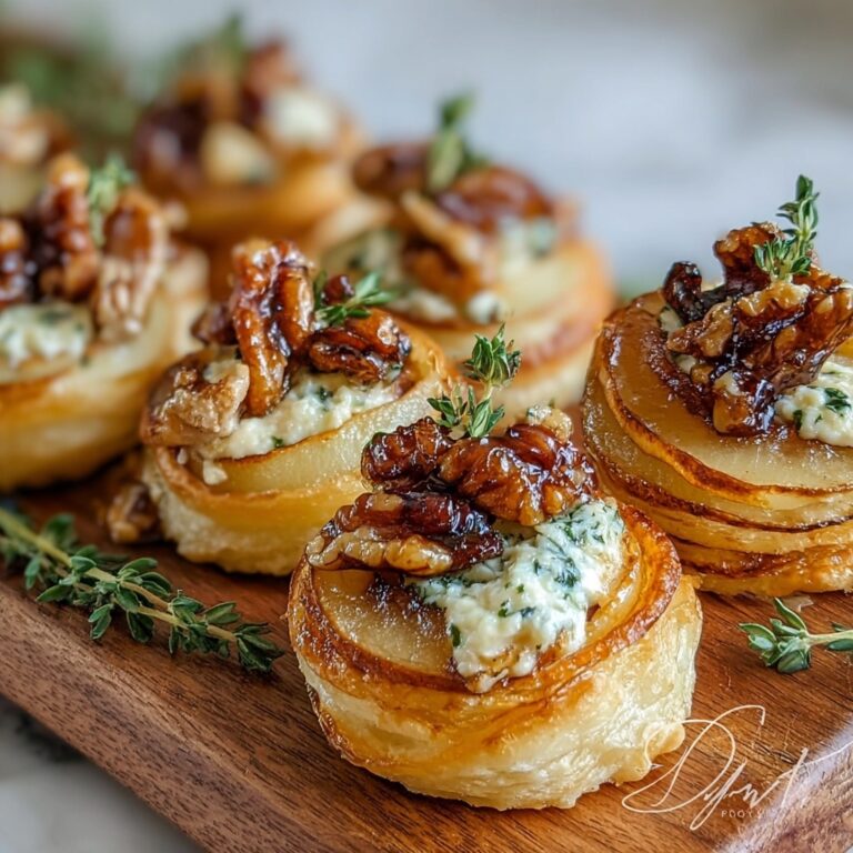 Pear Gorgonzola Pickled Walnut Pizzettes Recipe