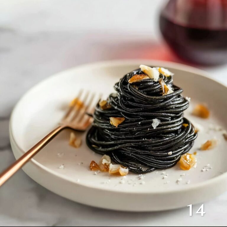 Garlic Black Pasta Aglio e Olio Recipe