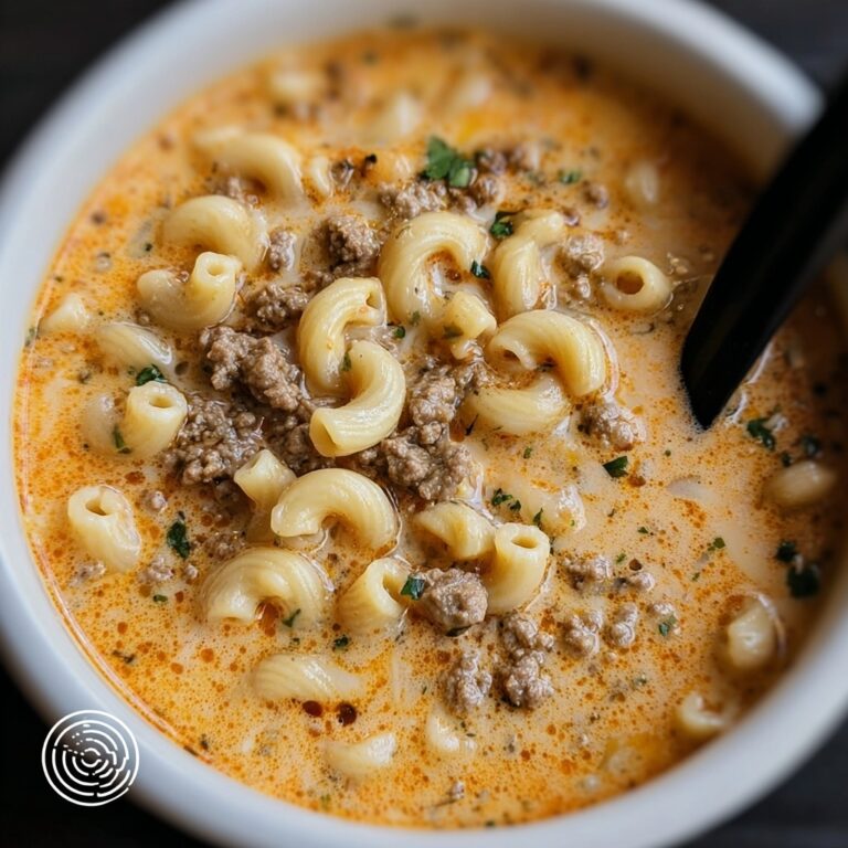 One-Pot Macaroni Cheeseburger Soup Recipe