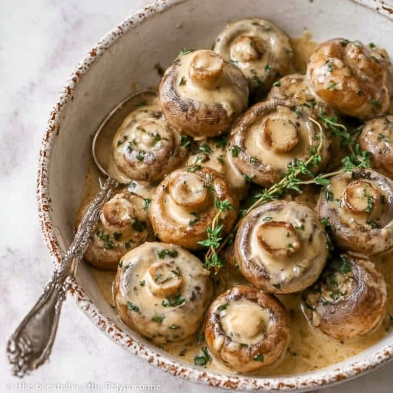 Creamy Garlic Butter Tuscan Mushrooms Recipe