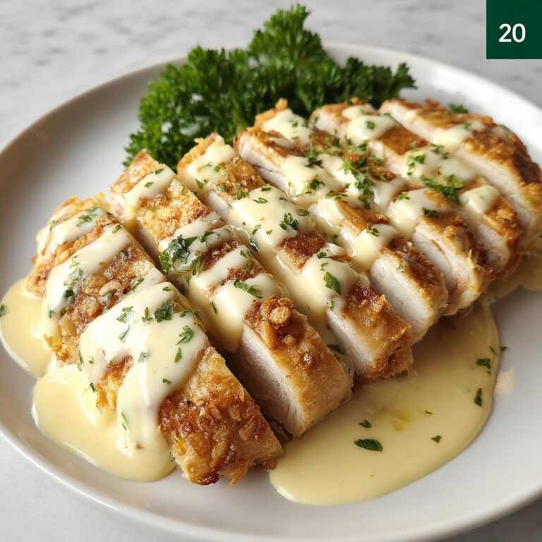 Parmesan Crusted Chicken with Creamy Garlic Sauce Recipe