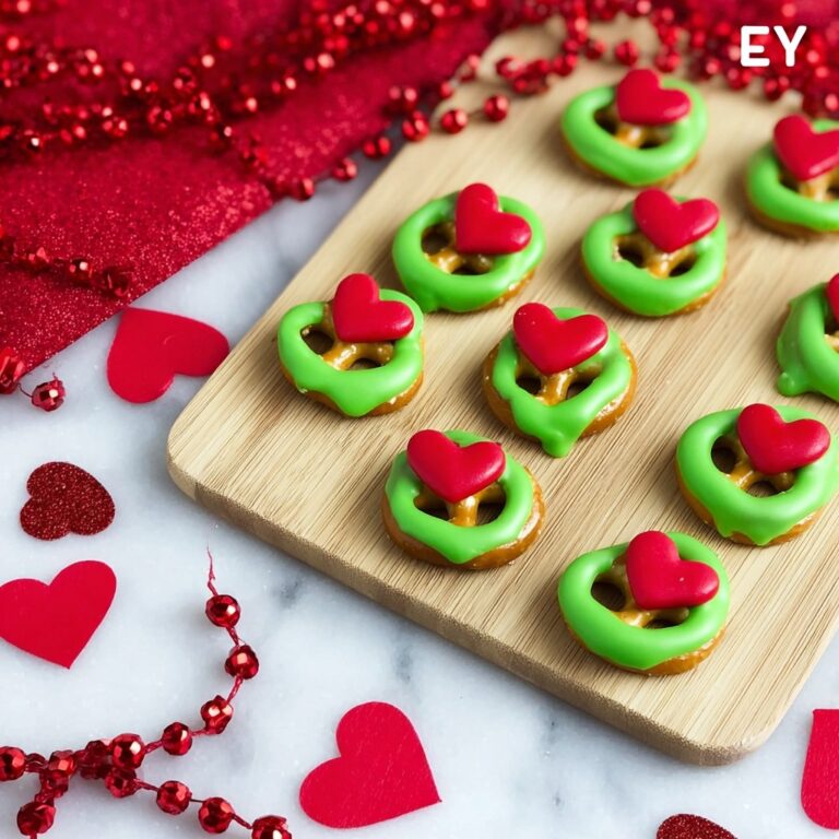 Grinch Pretzel Bites with Caramel and Candy Melts Recipe