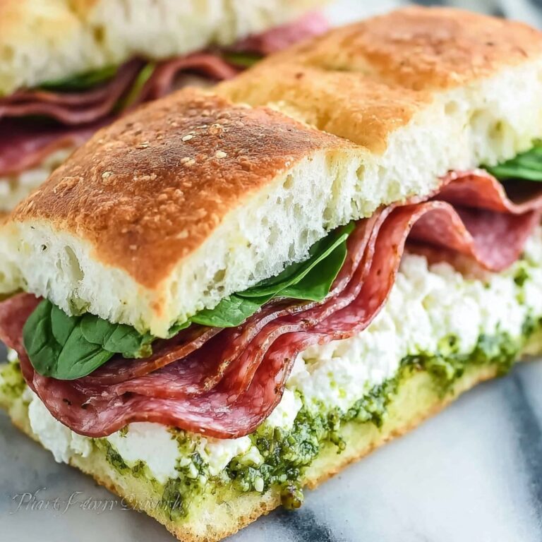 Italian Focaccia Sandwich with Burrata, Prosciutto, and Salami Recipe