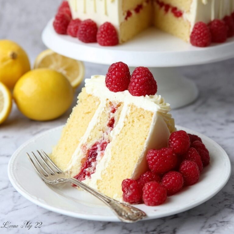 Lemon Raspberry Cake with Cream Cheese Frosting Recipe